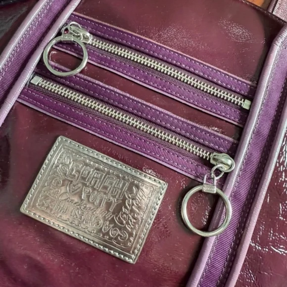Coach Poppy Glam Patent Leather Tote in Gorgeous Purple/Burgandy - Picture 6 of 7